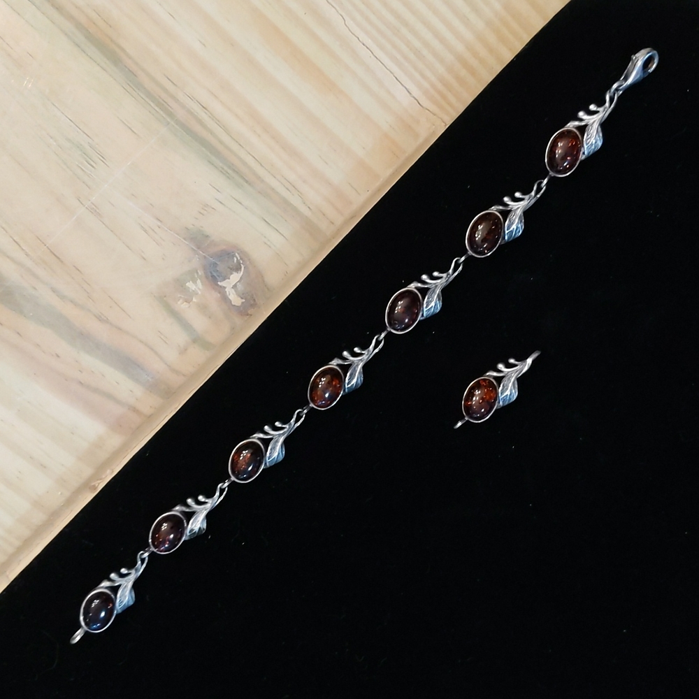 Sterling and baltic amber bracelet